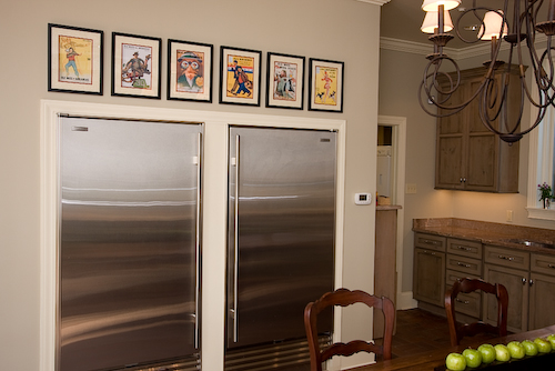 two refrigerators in the wall | Marchand Creative Kitchens Cabinets New Orleans Metairie Mandeville LA