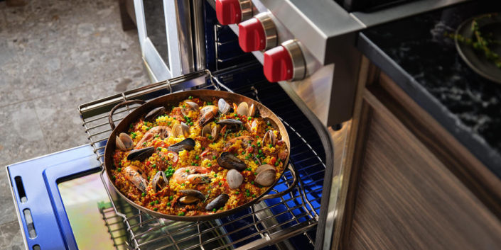 Paella in Dual Fuel Wolf oven | Marchand Creative Kitchens